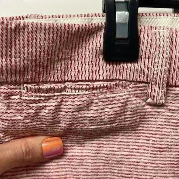 Old Navy Ultimate Slim Linen Blend Shorts Size 38 Inseam 9” Red & White Stripes - Picture 3 of 8